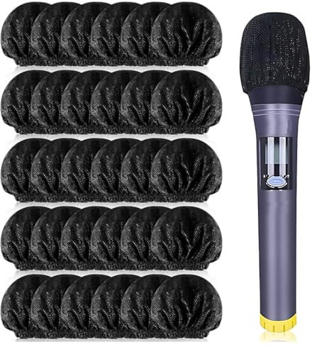 40 Pièces Housses De Microphone, Micro Jetables en Non-Tissé Capuchon de Protection Cache-micro pour Salle d'enregistrement KTV News Gathering,bonnette micro
