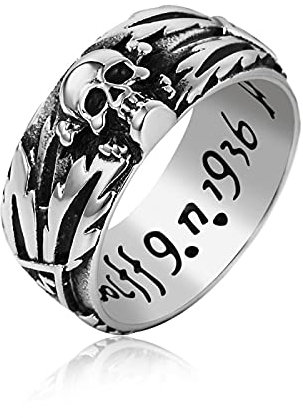 SiVaji Ring Ringe Damen Bijouterie Herren Punk Männer Retro Geschnitzt Kreuz Schädel Paar Ring Party Geometrisch Gothic Hochzeit 12 Stahl Herren