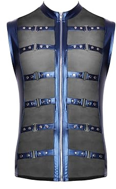 Nek Herren Shirt, Metallicblau/Schwarz, XXL