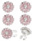 FINGERINSPIRE 6 Pcs Boutons de Manchette en Cristal Rose pour Femme Boutons de Manchette en Cristal Rose 25,5mm Diamètre Bouton de Manchettes Alliage Détachables en Forme de Fleur pour Décor Chemises