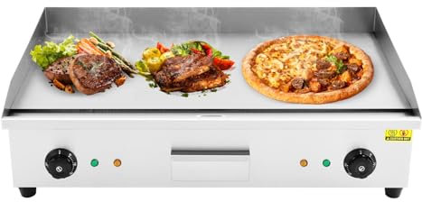 Barbacoa eléctrica de mesa, 4,4 kW, 50-300 °C, para barbacoa, panqueques en interiores y exteriores