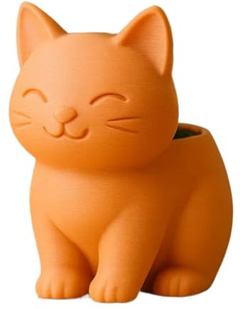 Niedlicher Katzen-Blumentopf, Keramik-Übertopf für Sukkulenten, kleine Tierpflanzen, leicht und tragbar, extravagante Dekoration, 8 × 6 × 10 cm, für Regal: