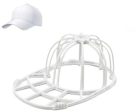 Baseball Cap Washer Cage – Hat Washing Cage for Baseball Caps, Adjustable & Durable Cap Cleaning Holder, Fits All Hat Sizes, Dishwasher Safe - Cream White