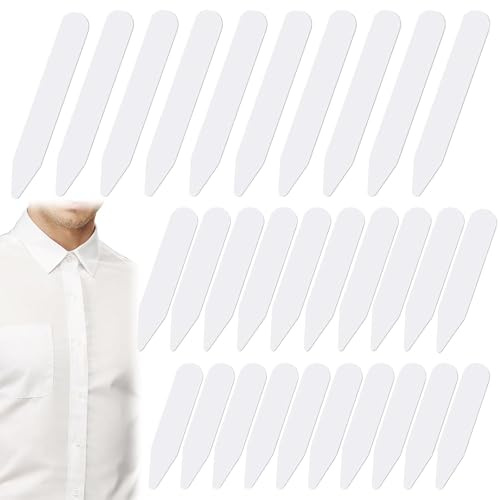 dinghaole 30 Stück Kragenstäbchen für Herrenhemden, Hemdkragen Stäbchen Set, für einen perfekten Sitz des Hemdkragens Herren Kragenstäbchen Plastik für Herren Vater Ehemann Hemd