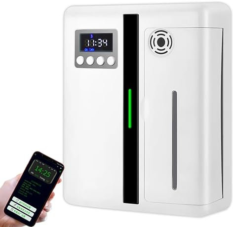BOOZXCV Electric Essential Oil Aroma Diffuser (160 Ml), Wall Mounted + With Fan Inside + Timing Function, Coverage (200-300 M3) for Office, (A)