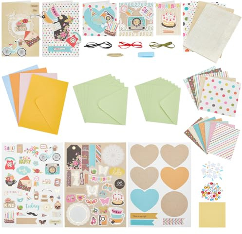 AHANDMAKER Papierkarten Sets Zum Basteln 16 leere Grußkarten Umschläge Bunte Geburtstagskarten Für Hochzeiten Lehrer Eltern Weihnachten Geschenk Geben Hellbraun