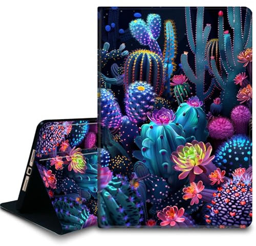 Bxgolkgd Funda para tablet Kindle Fire 7 (9ª/7ª/5ª generación 2019/2017/2015), función de encendido y apagado automático, bonito cactus