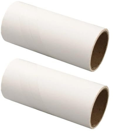 BEAMARKER 2 Rolls Sticky Lint Roller Cleaner Reusable White Pet Hair Remover Paper Column Dog Cat Hair Removal Tool for Sofa Couch Furniture Carpet Car Seat Laundry Clothes Floor 3.94 Inch