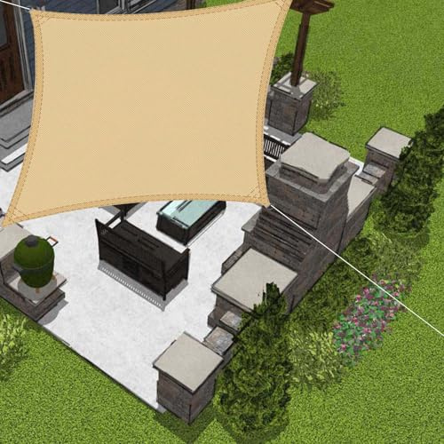 Sonnensegel, wasserdicht, 6 x 6 m, 98 % UV-Block, für Terrasse, Pergola, Rasen und Garten, wasserabweisende Schutzabdeckung