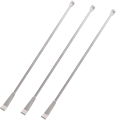 DOKRIN Spatules de laboratoire 3 cuillères en acier inoxydable, cuillères miniatures, cuillères de laboratoire, spatules de laboratoire, mini cuillères de laboratoire, spatules de laboratoire, 20 cm