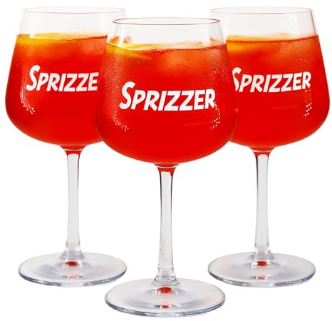 Sprizzer - Set Bicchieri Spritz x9, Bicchieri Plastica Rigida Lavabili, Machine per lo Spritz, per Aperitivo, Infrangibili ed Eleganti, in Tritan, 10x10x17 cm, Made in Italy