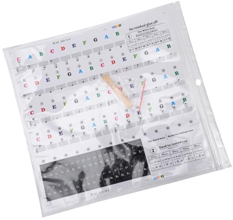 INOOMP Removable Piano Keyboard Stickers for Beginners Learning Aid with Musical Notes and for Piano Practice