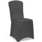 Deuba® Stuhlhussen 2er Set Grau Stretch Dehnbar 30°C Waschbar Hochzeit Stuhlbezug Hussen für Stühle Bezug Überzug Deko Esszimmerstühle ohne Armlehne