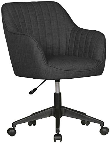FineBuy Schreibtischstuhl Miami Stoff Design Drehstuhl mit Lehne 120 kg, Retro Bürostuhl Drehsessel mit Rollen, Designer Schalenstuhl bequem, PC Stuhl Schreibtischsessel Büro, Bürosessel