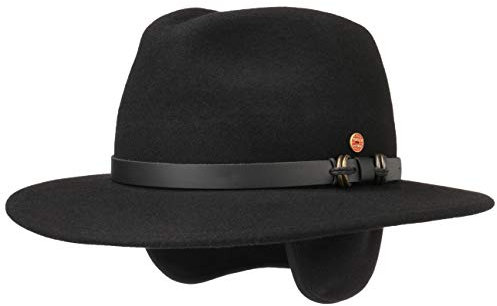 Mayser Georgia Outdoorhut Traveller Filzhut Ledergarnitur Ohrenklappen Herren Herbst Winter Made in EU schwarz 57 cm