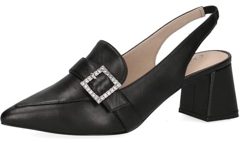 Caprice Damen Slingpumps aus Leder Spitz, Schwarz (Black Nappa), 37.5 EU