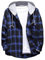 Mallimoda Chemise Homme à Carreaux Manches Longues Chemisier Regular Fit Léger Classique Chemises Veste à Capuche Bleu foncé XL