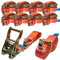 NTG 8 Stück Spanngurte mit Ratsche - Haken 2000kg 4 Meter lang - TÜV/GS geprüft - 2 teilig 35mm breit - Zurrgurte - TÜV GS Geprüft und gemäß DIN EN 12195-2