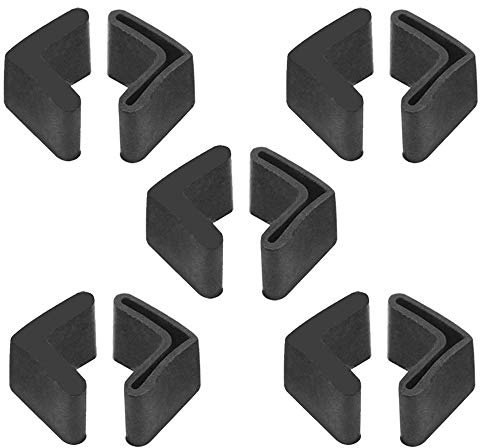 Carkio L Shaped Rubber Foot Pads Covers 40mm x 40mm x 4mm, Angle Iron Leg Black Rubber Foot Covers, Angle Iron End Cap, 10 Pack