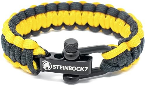 Steinbock7 Dachstein Paracord Survival Armband, verstellbarer Edelstahl Verschluss - Camping, Outdoor, Wildnis
