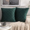 MIULEE 2er Set Samt Kissenbezug Gitter Sofakissen Dekokissen Kissenhülle Kissenbezüge Couchkissen Kissen Samtkissen Weich Einfarbig Zierkissen für Sofa Wohnzimmer 50x50 cm Dunkelgrün