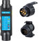 BEIJISTAR Testeur Remorque 7 Broches, Testeur Prise Remorque 7 Broches, 12V Testeur Feux Remorque Câble Câblage Circuit Outils de Diagnostic, pour Caravan RV Voiture (Testeur & Adaptateur 7 13)