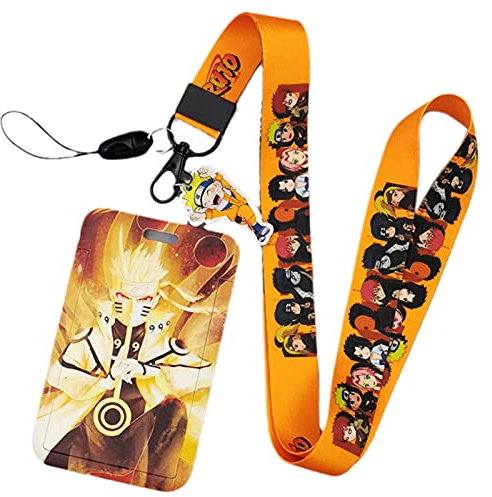 ALTcompluser Anime Lanyard Kartenhalter, Ausweishlle mit Band, ID Kartenhalter Ausweis Kartenhlle mit Schlsselband fr Schlsselanhnger, ID Card, Ausstellung(Ninetails Mode )