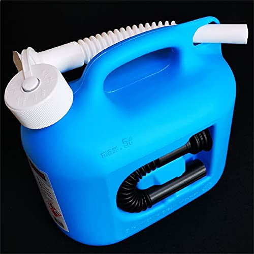 Benzinkanister Blauer Kunststoff Benzinkanister zur Lagerung Kraftstoff Dieselölbehälter Kanister mit flexiblem Ausgießer Stark Robust Kann auch andere Flüssigkeiten tragen (5 Liter) mit UN-Zulassu