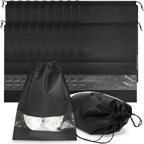 Shappy 50 Pcs Black Shoe Bags for Travel Storage