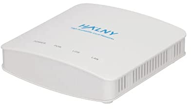 Halny Terminal ONT Client, GPON ONT B+, SC/APC, 1 x RJ45 1000 Mb/s, pont (SFU), mode routeur/NAT (HGU), en aval 2,5 Gb/s, en amont 1,25 Go/s, service Gigabit via interface LAN, blanc