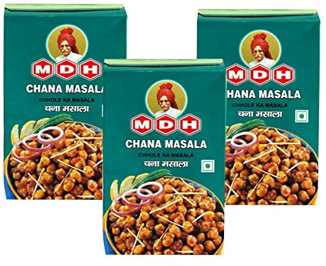 MDH Chana Masala 100g (Pack of 3) - An Important Ingredient In Chana - Aromatic & Flavourful Blend Of Spices - Spices Mix Curry Masala Recipe Mixes Casserole Seasoning Herbs