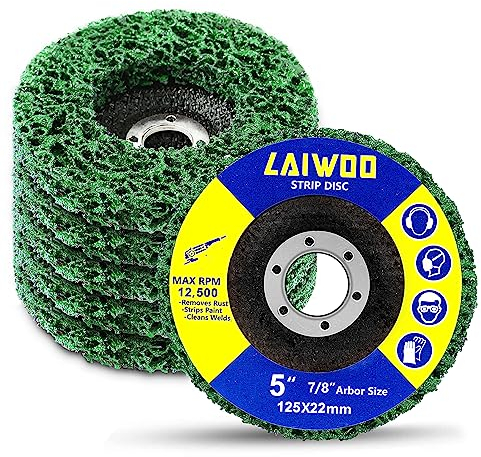 LAIWOO Set di 5 Dischi di Smerigliatura, Set di Dischi per la Pulizia Grossolana, in Nylon per la Rimozione di Vernice e Ruggine per Smerigliatrice Angolare, 115 x 22 mm