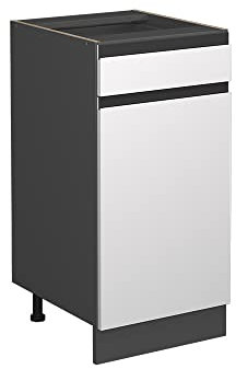Vicco Küchenunterschrank R-Line, Weiß/Anthrazit, 40 cm J-Shape, ohne Arbeitsplatte