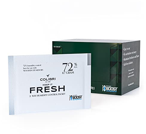 Colibri Fresh Feuchteausgleich-Pads - 12er Pack à 4g zur Lagerung von Zigarren, Musikblättern & mehr - balanciert auf 72% relativen Luftfeuchtigkeit - Geschmacksneutral - Integra BOOST Technologie