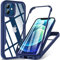 Für iPhone 12 Hülle, iPhone 12 Pro Hülle, 360 Grad Rundumschutz Stoßfest Handyhülle iPhone 12| iPhone 12 Pro, Liquid Silikon Bumper Case Mit Eingebautem Displayschutz Outdoor Cover Schutzhülle, Blau