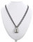 WEITING Schwarze Halskette mit quadratischem Schloss für Damen und Herren, Vorhängeschloss-Ketten, Hip-Hop-Gothic-Schmuck, Modeaccessoires, Geschenke, Schwarz1
