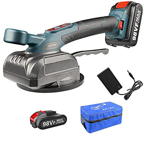 Machine à carrelage électrique 21V, Marteau Vibrant pour carrelage et nivellement de carrelage, Machines-Outils vibrantes Pose de Sol Automatique Max 100 kg (Couleur : 1 Batterie) (1 batteri