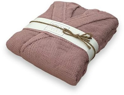 Rebecca Home Firenze Accappatoio Adulti Uomo Donna 100% Spugna di Cotone 450 Grammi con Cappuccio Tasche e Cintura (XXL, 3-Rosa Antico)