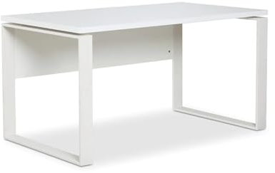 Composad | Scrivania della Linea DISEGNO con gambe in metallo, Scrivania PC Moderna, (LxAxP) 140x74,50x80 cm, Colore Bianco Laccato, per Ufficio, Studio, Cameretta, Made in Italy