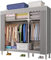 Kleiderschrank Tragbarer Kleiderschrank Aus Segeltuch,Stoffschrank, Faltbarer Kleiderschrank-Aufbewahrungsorganisator Mit Kleiderstange, für Schlafzimmer, Wohnzimmer,126x46x173cm