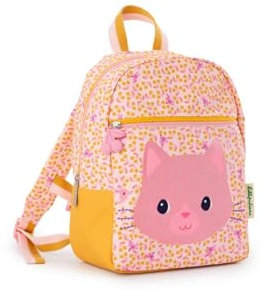 Lilliputiens - Rucksack aus recyceltem PET Jeanne die Katze - Kinderrucksack mit großem Fach, Trägern, Gurt und Platz für eine Flasche - Aus wasserfestem Material - Ab 3 Jahren - 84477