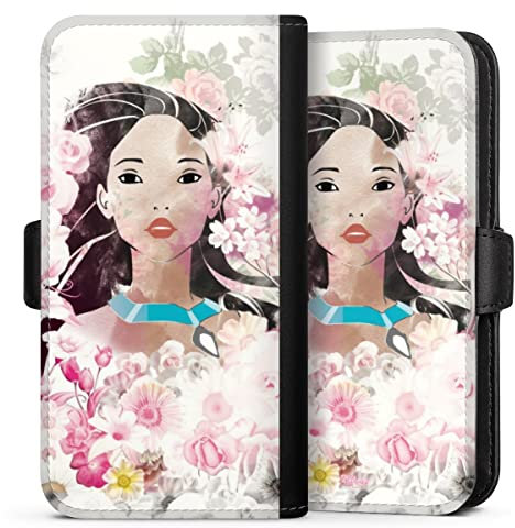 DeinDesign Flip Case kompatibel mit Samsung Galaxy S24 + Handyhülle aus Kunst Leder schwarz Klapphülle Pocahontas Disney Offizielles Lizenzprodukt
