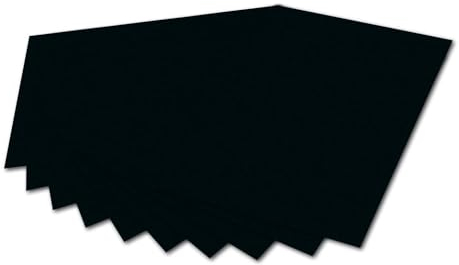 itenga Fotokarton 10 Blatt 100x70 cm 300 g/qm - Tonkarton Bastelpapier riesiger Bogen 1m x 0,7m durchgefärbt zum kreativen Gestalten und Basteln (schwarz)