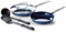 Blue Diamond Cookware Diamond Structure Ceramic Non-Stick 7-Piece Pot and Pan Set, Includes Frying Pan, Saucepan, Milk Pan, PFAS-Free, Induction, Dishwasher Safe, Oven-Safe up to 200 °C, Blue