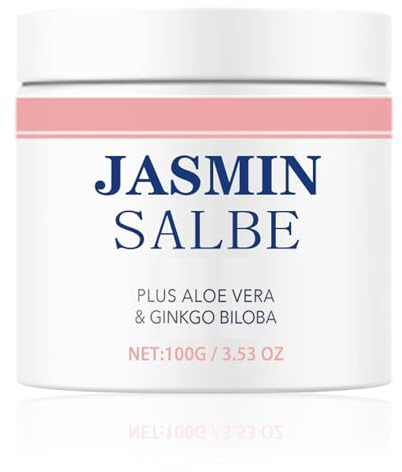 Jasminsalbe Plus, Aktiv Jasminsalbe gegen Augenringe Schlupflider, Jasminsalbe Augenringe Schlupflider, Jasmin Salbe Augen, Augenringe Entfernen, Augencreme mit Collagen und Aloe Vera (1x)