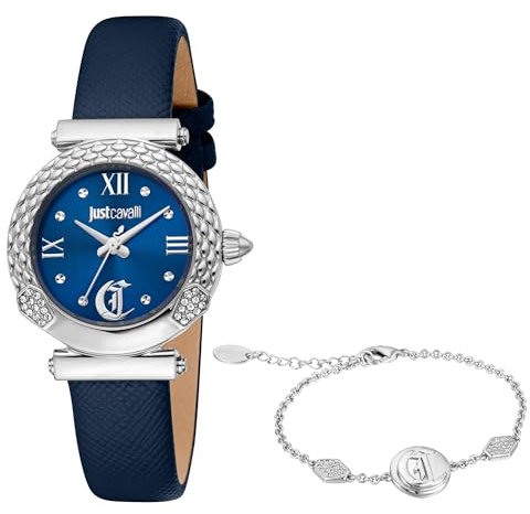 Just Cavalli Damen Analog Quarz Uhr mit Leder Armband JC1L332L0015
