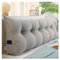 CJJZFO Lesekissen für Bett Und Sofa, Stützkissen Rücken Bett, Kissen Bett Rückenlehne, Lendenkissen Bett, Rückenkissen für Sofa, Kordsamt Keilkissen Sofa(Gray,80 * 50 * 20cm)