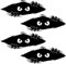 4 Stück Monster Sticker,Lustige Monster-Autoaufkleber,3D Peeking Monster Cartoon Auto Aufkleber,Wasserdichtes Monster Kratzer Abziehbild,Peeking Eyes Auto-Aufkleber,für Autos, Laptops, Helm (Schwarz)