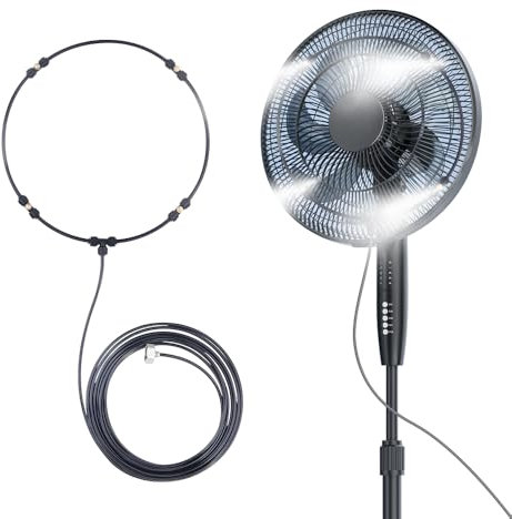 Udbrud Nebulizzatore Giardino, Fan Misters per raffreddare all'aria aperta, Kit Nebulizzatore Acqua da Esterno Atomizzatore del Terrazzo con 3m Misting Line 5 Ugelli Nebulizzati, Terrazza Nebulizzata