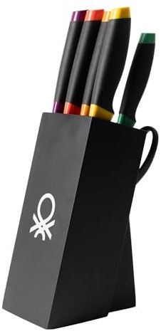 Juego de 8 piezas de cuchillos cocina: Cuchillos: Chef - Rebanador - Santoku - Panero - Multiusos - Pelador - Tijeras, acero inoxidable, CON Tacoma/Soporte organizador